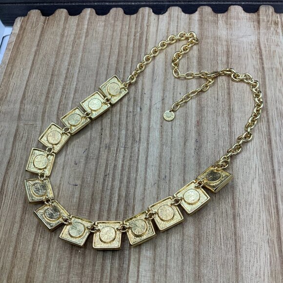 Talbots Navy & Cream Geometric Style Necklace - Picture 5 of 8